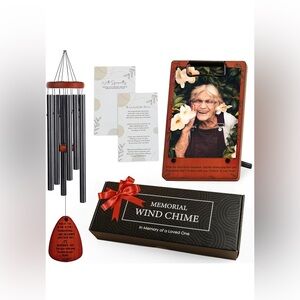 Sympathy Wind Chimes for Loss of A Loved One, Memorial Wind Chimes, Black